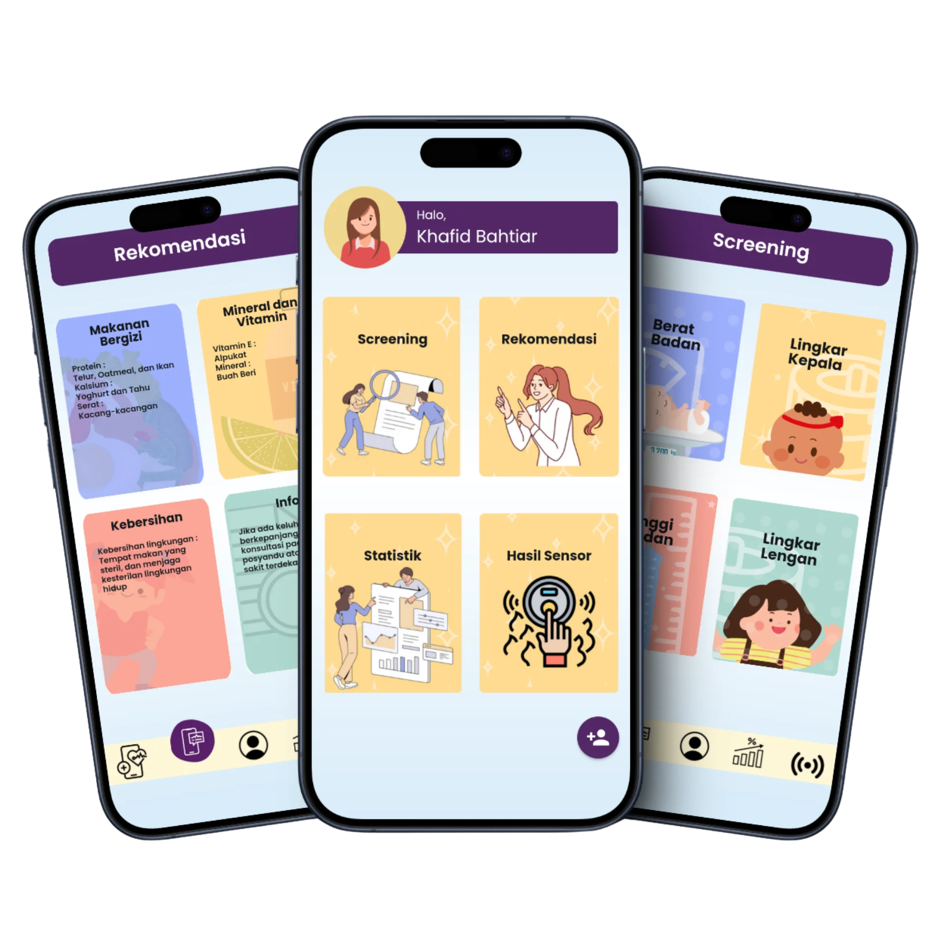 Mockup aplikasi Stunshield - AI Stunting Prevention
